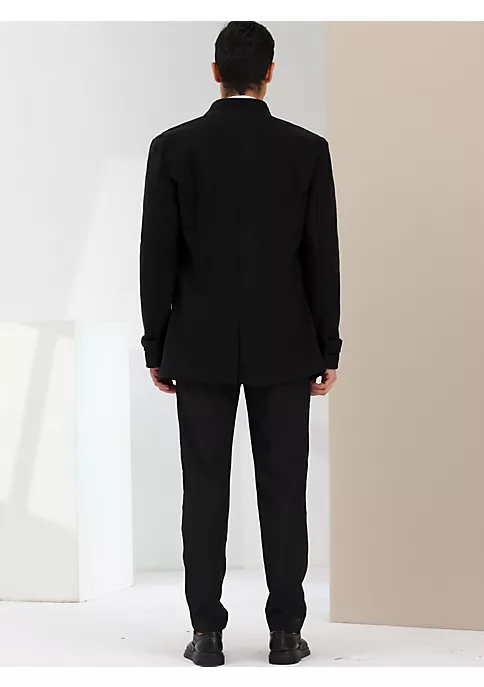 Cheapest 👍 Lars Amadeus Men's Winter Trench 🧥 Coat Stand Collar Double Breasted Notch Lapel Pea 🧥 Coats 🌟 5 Cheapest 👍 Lars Amadeus Men's Winter Trench 🧥 Coat Stand Collar Double Breasted Notch Lapel Pea 🧥 Coats 🌟 - Image 5