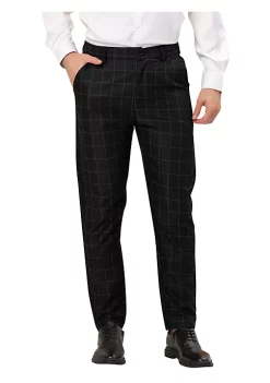 Brand new 🥰 Lars Amadeus Men's Business Plaid Printed Slim Fit Flat Front Checked 👗 Dress Pants ✨ -Cheap Lars Amadeus Shop Belk 2960