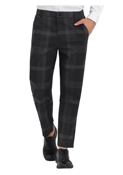 Brand new 🥰 Lars Amadeus Men's Business Plaid Printed Slim Fit Flat Front Checked 👗 Dress Pants ✨ -Cheap Lars Amadeus Shop Belk 2961