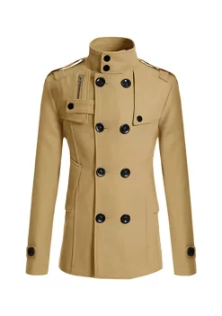 Cheapest 👍 Lars Amadeus Men's Winter Trench 🧥 Coat Stand Collar Double Breasted Notch Lapel Pea 🧥 Coats 🌟 14 Cheapest 👍 Lars Amadeus Men's Winter Trench 🧥 Coat Stand Collar Double Breasted Notch Lapel Pea 🧥 Coats 🌟 -Cheap Lars Amadeus Shop Belk 297