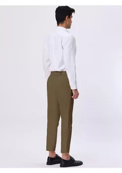 Hot Sale 👏 Lars Amadeus Men's 👗 Dress Cropped Pants Ankle Length Solid Classic Fit Business Trousers 👍 -Cheap Lars Amadeus Shop Belk 2970