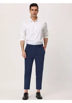 Flash Sale 🎉 Lars Amadeus Men's Skinny Cropped Trouser Solid Color Flat Front Ankle-Length 👗 Dress Pants 😍 -Cheap Lars Amadeus Shop Belk 3016