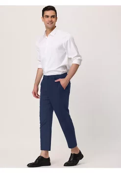 Flash Sale 🎉 Lars Amadeus Men's Skinny Cropped Trouser Solid Color Flat Front Ankle-Length 👗 Dress Pants 😍 -Cheap Lars Amadeus Shop Belk 3017