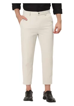 Flash Sale 🎉 Lars Amadeus Men's Skinny Cropped Trouser Solid Color Flat Front Ankle-Length 👗 Dress Pants 😍 -Cheap Lars Amadeus Shop Belk 3019