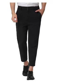 Flash Sale 🎉 Lars Amadeus Men's Skinny Cropped Trouser Solid Color Flat Front Ankle-Length 👗 Dress Pants 😍 -Cheap Lars Amadeus Shop Belk 3021