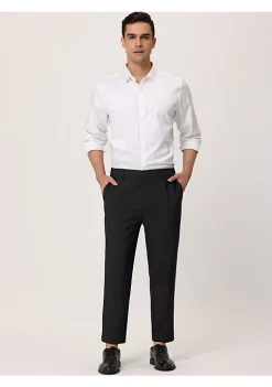 Best reviews of 🛒 Lars Amadeus Men's 👗 Dress Pants Solid Color Flat Front Slim Fit Business Cropped Pants 🤩 -Cheap Lars Amadeus Shop Belk 3024