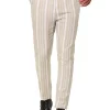 Deals ✨ Lars Amadeus Men's Business Trousers Contrast Color Slim Fit Flat Front Striped 👗 Dress Pants ❤️
