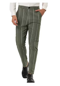 Deals ✨ Lars Amadeus Men's Business Trousers Contrast Color Slim Fit Flat Front Striped 👗 Dress Pants ❤️ -Cheap Lars Amadeus Shop Belk 3041