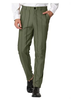 Brand new ⭐ Lars Amadeus Men's 👗 Dress Striped Pants Slim Fit Flat Front Business Pencil Trousers 🧨 -Cheap Lars Amadeus Shop Belk 3047