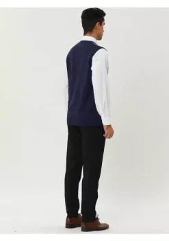 Outlet 💯 Lars Amadeus Men's Casual Argyle Vest Sweater V Neck Slim Fit Sleeveless Knit Pullover ❤️ -Cheap Lars Amadeus Shop Belk 305