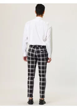 Top 10 ✔️ Lars Amadeus Men's Plaid Business Pants Classic Slim Fit 👗 Dress Trousers 🎁 -Cheap Lars Amadeus Shop Belk 3055