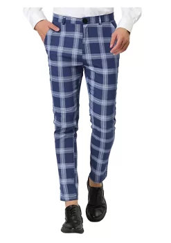 Top 10 ✔️ Lars Amadeus Men's Plaid Business Pants Classic Slim Fit 👗 Dress Trousers 🎁 -Cheap Lars Amadeus Shop Belk 3056