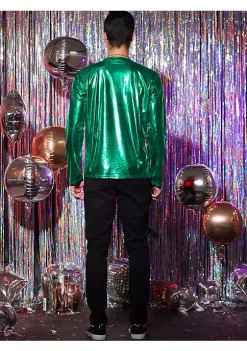 Coupon ⭐ Lars Amadeus Men's Metallic T-Shirt Round Neck Long Sleeves Shining Disco Tee Top 🎁 -Cheap Lars Amadeus Shop Belk 3080