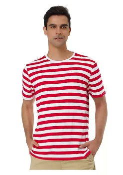 Buy 🔥 Lars Amadeus Men's Striped 👕 Shirt Crewneck Short Sleeve ☀️ Summer Tee 👕 Shirts 🤩