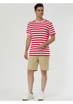 Buy 🔥 Lars Amadeus Men's Striped 👕 Shirt Crewneck Short Sleeve ☀️ Summer Tee 👕 Shirts 🤩 -Cheap Lars Amadeus Shop Belk 3088
