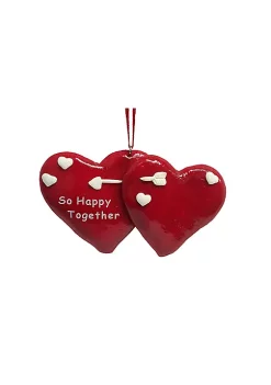 New 🌟 Roman Club Pack of 24 Red and White "So Happy Together" Hearts 🔔 Christmas Ornaments 4.25" 💯