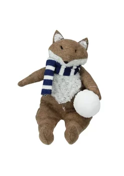 Budget 👏 Roman 6.5" Wind-Up Musical Animated Fox Tabletop ❄ Christmas Decoration 🥰