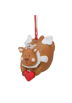 Discount 👍 Roman Club Pack of 12 Brown and White Chubby Reindeer Angel 🎅 Christmas Ornaments 4" 🛒