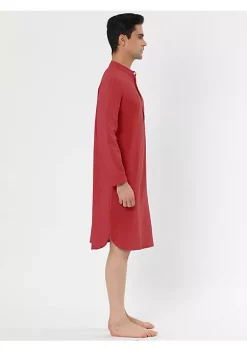 Deals 🥰 Lars Amadeus Men's Nightshirt Sleep 👕 Shirt Banded Collar Henley 👕 Shirt Pajamas Nightgown, 100% Cotton Solid Short Sleeve Sleep 👕 Shirt ⭐ -Cheap Lars Amadeus Shop Belk 314