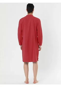 Deals 🥰 Lars Amadeus Men's Nightshirt Sleep 👕 Shirt Banded Collar Henley 👕 Shirt Pajamas Nightgown, 100% Cotton Solid Short Sleeve Sleep 👕 Shirt ⭐ -Cheap Lars Amadeus Shop Belk 315