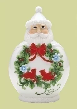 Hot Sale 😀 Roman 7.5Inch White and Green Scandinavian Santa Claus 🎅 Christmas Figurine 😀