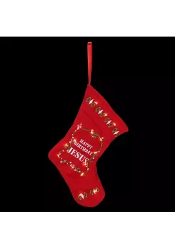 Best reviews of 😀 Roman 9" Red White And Green "Happy 🎂 Birthday Jesus" Battery Operated 🔔 Christmas Stocking ⌛ -Cheap Lars Amadeus Shop Belk 3199