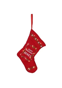 Best reviews of 😀 Roman 9" Red White And Green "Happy 🎂 Birthday Jesus" Battery Operated 🔔 Christmas Stocking ⌛ -Cheap Lars Amadeus Shop Belk 3200