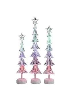 Flash Sale ✔️ Roman Set of 3 Icy Crystal LED 🔔 Christmas Tree with Star 🔔 Christmas Tabletop Decors - 16" 💯