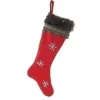 Cheapest 🥰 Roman 26" Red and Gray Contemporary Snowflake 🎄 Christmas Stocking ✔️