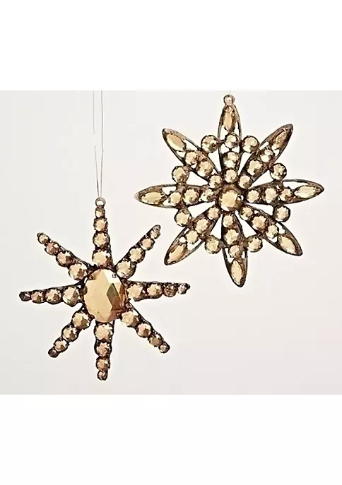 Cheap โจ Roman 5.5" Brown Jeweled Diamond Gem Snowflake ๐ Christmas Ornament ๐ 2 Cheap โจ Roman 5.5" Brown Jeweled Diamond Gem Snowflake ๐ Christmas Ornament ๐ - Image 2