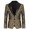 Cheap ✨ Lars Amadeus Men's Sequin Blazer Tuxedo Prom Party Shiny Glitter Sports 🧥 Coat Suit Jacket 😉