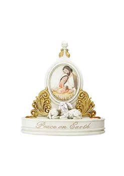 Best deal 🤩 Roman 8.5" White and Gold Holy Family "Peace on Earth" 🎄 Christmas Candle Holder 🌟