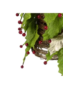 Cheapest 😍 Roman 1.5' Slim Twas Night Red Holly Berry and Leaf Artificial ❄ Christmas Cone Tree - Unlit 😀 -Cheap Lars Amadeus Shop Belk 3284