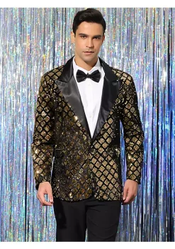 Cheap ✨ Lars Amadeus Men's Sequin Blazer Tuxedo Prom Party Shiny Glitter Sports 🧥 Coat Suit Jacket 😉 -Cheap Lars Amadeus Shop Belk 329