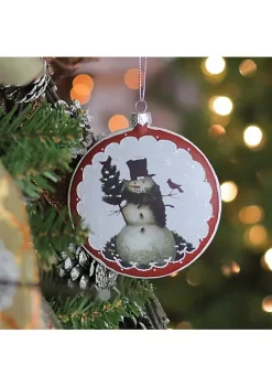 Hot Sale 🥰 Roman 5" White and Burgundy Snowman with Cardinals Glittered 🔔 Christmas Tree Ornament 😍 -Cheap Lars Amadeus Shop Belk 3315
