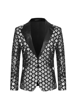 Cheap ✨ Lars Amadeus Men's Sequin Blazer Tuxedo Prom Party Shiny Glitter Sports 🧥 Coat Suit Jacket 😉 -Cheap Lars Amadeus Shop Belk 333