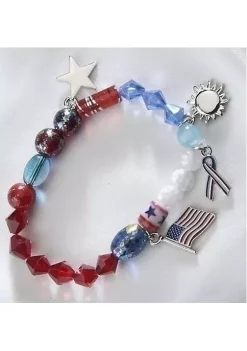 Buy 🔔 Roman Star Spangled Banner Glass Beaded Story Bracelet 🤩
