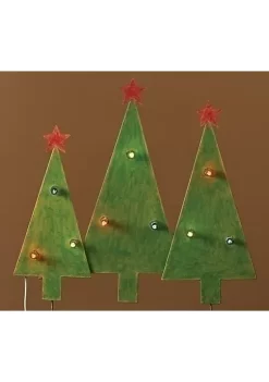 Cheapest 👏 Roman 32" Green and Red Lighted 🎁 Christmas Tree Trio Outdoor Decor 🌟