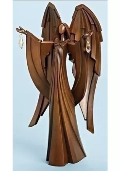 Outlet 🔔 Roman 12.75" Faux Wood Angel with Jewels Inspirational ❄ Christmas Tabletop Figure 😍