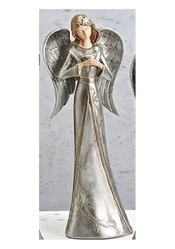 Flash Sale 😀 Roman 12.5" Glittered Silver Praying Snowflake Angel with Dove 🔔 Christmas Tabletop Decoration 💯