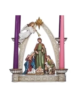 Hot Sale 💯 Roman 10.25” ❄ Christmas Advent Arch with Holy Family with Candle Holders ✔️
