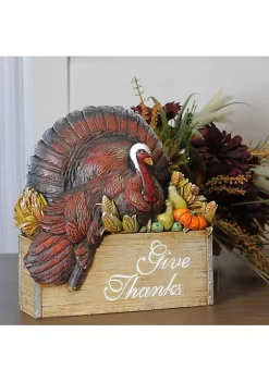 Promo 🌟 Roman 10.5" Joseph Studio"s 👪 Thanksgiving Turkey in a Crate Tabletop Decoration 🌟 -Cheap Lars Amadeus Shop Belk 3388