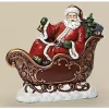 Outlet 🎉 Roman 15" Red and White Santa in Sleigh Tabletop 🎄 Christmas Figure 👍