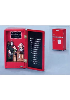 Best Sale 😍 Roman 7" Red and Black Fridge Full of Elves LED Lights 🎄 Christmas Figurine 🛒