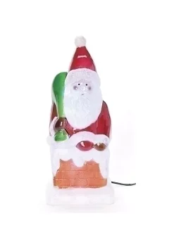 Cheapest 🎁 Roman 12" Red and White LED Lighted Color Changing Santa Claus in Chimney 🎁 Christmas Figure 💯