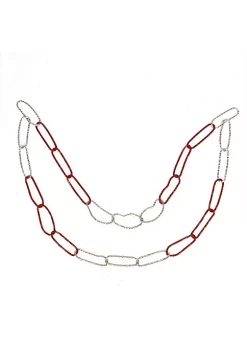 New 🎁 Roman 36" Red and Silver Round Loops 🎁 Christmas Chain Garland - Unlit ⌛