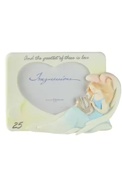 Cheap 👏 Roman 5.75" x 8" White 25th Silver Wedding Anniversary Photo Picture Frame ✔️ -Cheap Lars Amadeus Shop Belk 3473