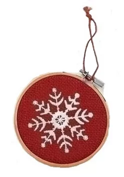 Buy ⭐ Roman 4.5" Red and White Snowflake in Hoop Loom 🎅 Christmas Ornament 🥰