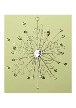 Discount 👍 Roman 7.75" Green and Gold Glittered Beaded Snowflake Starburst 🎄 Christmas Ornament 🥰
