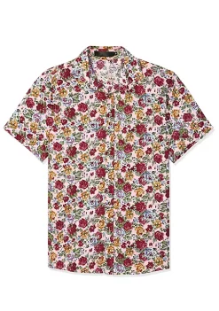 Deals 💯 Lars Amadeus Men's Slim Fit Floral Print Short Sleeve Button Down Beach Hawaiian 👚 Shirt ❤️ -Cheap Lars Amadeus Shop Belk 348